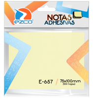 Notas Autoadhesivas Ezco   75 X 100 Mm X 100 Hojas - Amarillo Cod. 980657