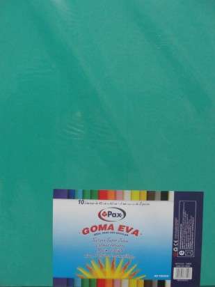 Goma Eva Pax 45 x 60 Cms. Verde x 10 Unid. Cod:139835Ot