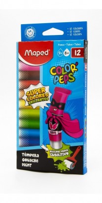Tempera Maped Color Peps Tubo x  8 Ml. x 12 Unid. Surtida Cod. 826001