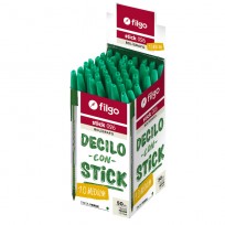 Boligrafo Filgo Stick 026 Medium 1 Mm. Verde x 50 Unid. Cod. Sk10-C50-V