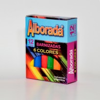 Tiza Alborada Color Barnizada 6 Colores Surtidos Caja x 12 Unid. Cod. Ticoab12