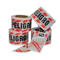 Cinta De Polietileno Hl Impreso Peligro 8 Cm.X 100 Mts.En Blanco Y Rojo  Cod. Cinpel