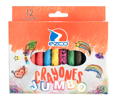 Crayon Ezco Escolar Jumbo X 12 Unid. Diametro: 11 Mm Cod. 172303