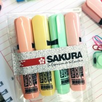 Resaltador Sakura Video Pastel Blister x 4 Unid. Surtido Cod. 13100504904