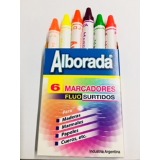Crayon Alborada Industrial Redondo Maxi Colores Fluo Surtidos  Caja x 6 unid. Cod.Mcr/fluo Surt