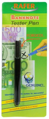 Marcador Detector Rafer De Billetes Falsos Banknote Tester Pen Blister x 1 Unid. Cod. 1107986