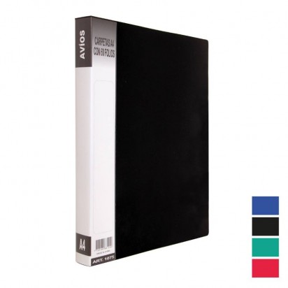 Carpeta Avios Con Folios   A4 X 60 Folios Negro  Cod.1075