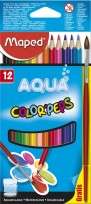 Lapices De Colores Maped Color Peps Cuerpo Madera Aqua x 12 Largos. + Pincel Cod. 836011