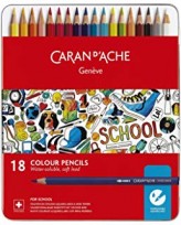 Lapices De Colores Caran Dache School Acuarelable X 18 Lata 1290-318 Cod. 089025291290318