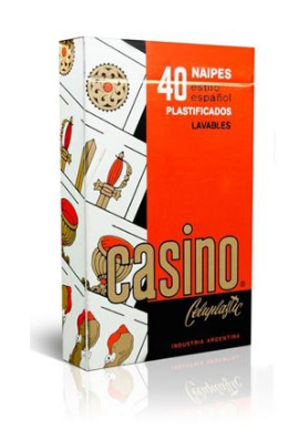 Naipes Casino Celuplastic X 40 Cartas Cartulina Extra Cod.103